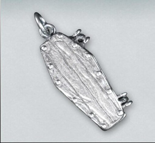 silver coffin pendant