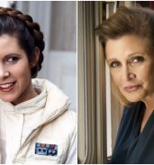 Carrie Fisher, then and now.